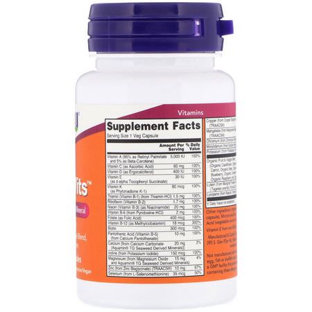Multivitaminer, Kosttillskott: Now Foods, Daily Vits, Multi Vitamin & Mineral, 30 Veg Capsules