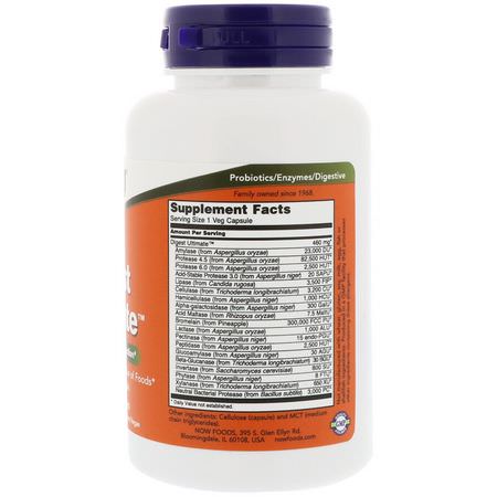 Digestive Enzymer, Digestion, Supplements: Now Foods, Digest Ultimate, 120 Veg Capsules