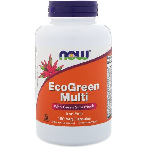 Now Foods, EcoGreen Multi, Iron-Free, 180 Veg Capsules Review