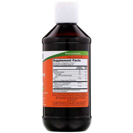 Elderberry Sambucus, Barn Örter, Homeopati, Örter: Now Foods, Elderberry Liquid for Kids, 8 fl oz (237 ml)