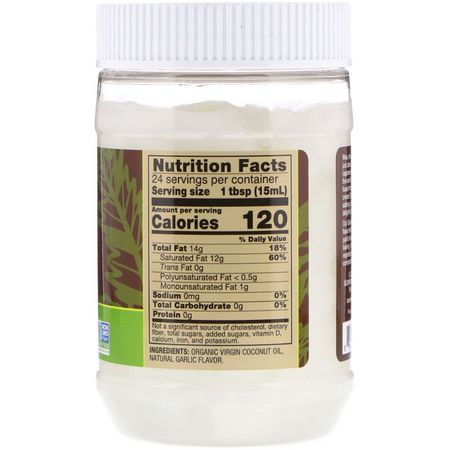 Kokosolja, Kokosnöttillskott: Now Foods, Ellyndale Naturals, Coconut Infusions, Garlic Flavor, 12 fl oz (355 ml)