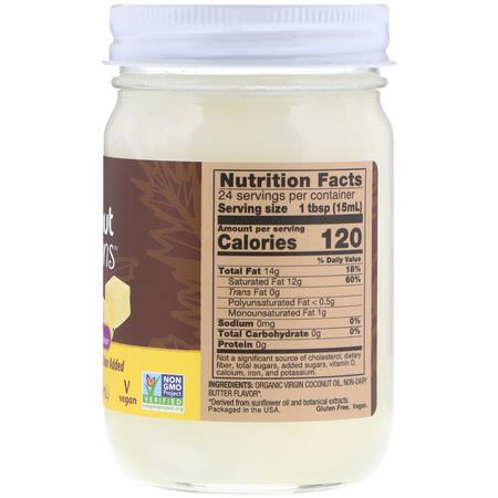 Kokosnötsolja, Kokosnöttillskott: Now Foods, Ellyndale Naturals, Coconut Infusions, Non-Dairy Butter Flavor, 12 fl oz (355 ml)