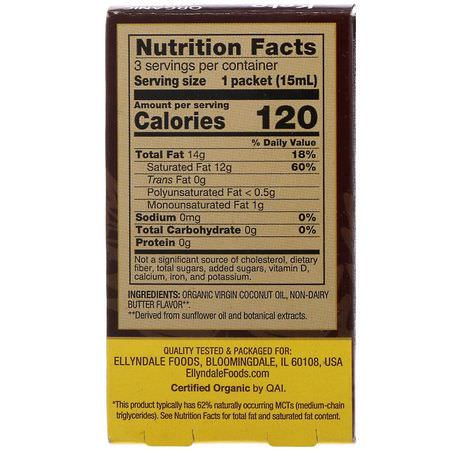 Kokosnötsolja, Kokosnöttillskott: Now Foods, Ellyndale Naturals, Keto Coconut Infusions, Non-Dairy Butter Flavor, 3 Pack, 0.5 fl oz (15 ml) Each