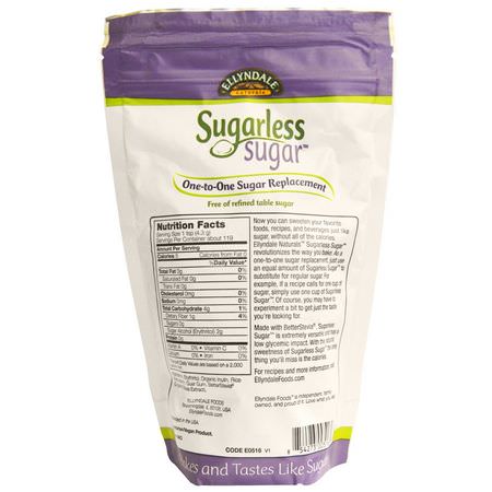 Stevia, Erythritol, Sweeteners, Honey: Now Foods, Ellyndale Naturals, Sugarless Sugar, 18 oz (510 g)