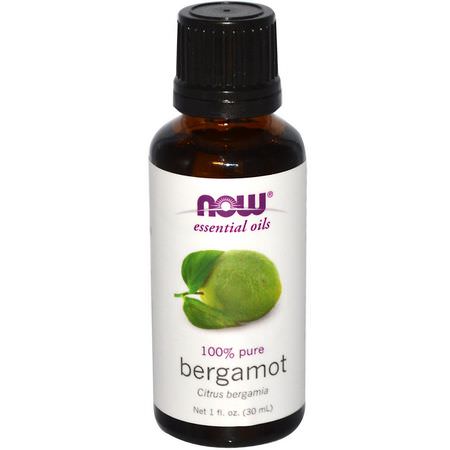 Bergamot Oil, Uplift, Energize, Essential Oils: Now Foods, Essential Oils, Bergamot, 1 fl oz (30 ml)