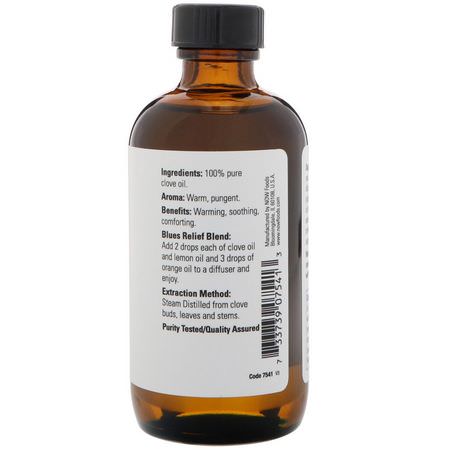 Kryddnejolja, Balans, Eteriska Oljor, Aromaterapi: Now Foods, Essential Oils, Clove, 4 fl oz (118 ml)