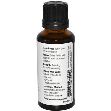 Frankincense Oil, Eteriska Oljor, Aromaterapi, Bad: Now Foods, Essential Oils, Frankincense, 1 fl oz (30 ml)