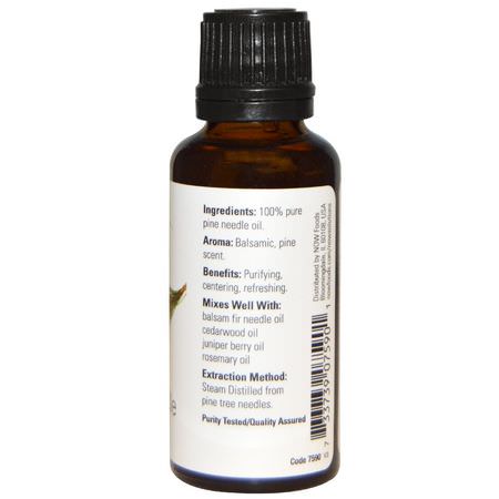 Pine Needle Oil, Rensa, Rensa, Eteriska Oljor: Now Foods, Essential Oils, Pine Needle, 1 fl oz (30 ml)
