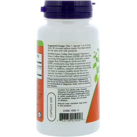 Now Foods Green Coffee Bean Extract Green Coffee Bean Extract - Vikt, Kost, Kosttillskott, Grönt Kaffebönsextrakt