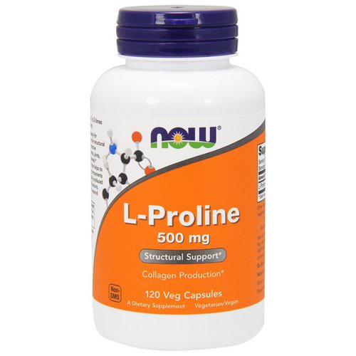 Now Foods, L-Proline, 500 mg, 120 Veg Capsules Review