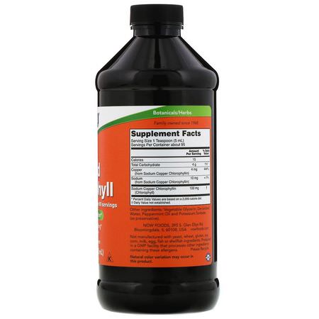 Klorofyll, Superfoods, Green, Supplements: Now Foods, Liquid Chlorophyll, Mint Flavor, 16 fl oz (473 ml)
