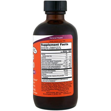 Koenzym Q10, Coq10, Antioxidanter, Kosttillskott: Now Foods, Liquid CoQ10, 4 fl oz (118 ml)