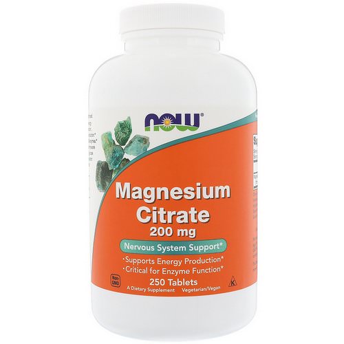 Now Foods, Magnesium Citrate, 200 mg, 250 Tablets Review