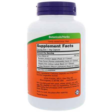Homeopati, Örter: Now Foods, Ojibwa Herbal Extract, 450 mg, 180 Veg Capsules