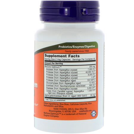 Digestive Enzymer, Digestion, Supplements: Now Foods, Optimal Digestive System, 90 Veg Capsules