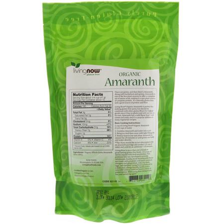 Bröd, Säd, Ris, Pasta: Now Foods, Organic Amaranth, Whole Grain, 16 oz (454 g)