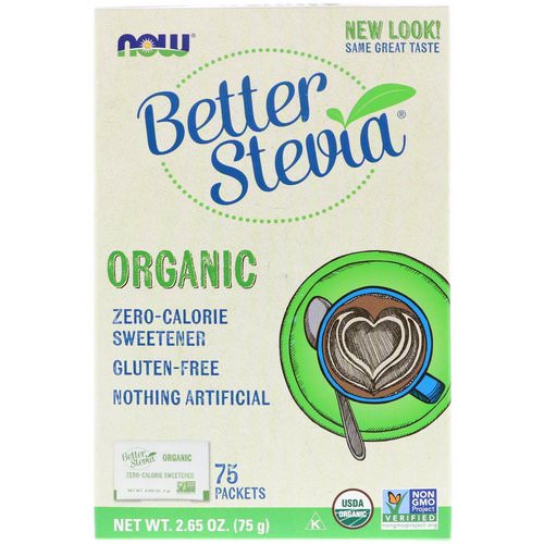 Now Foods, Organic Better Stevia, Zero-Calorie Sweetener, 75 Packets, 2.65 oz (75 g) Review