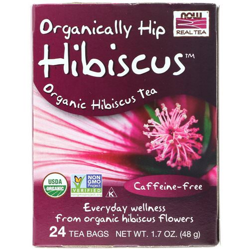 Now Foods, Organic Real Tea, Organically Hip Hibiscus, Caffeine-Free, 24 Tea Bags, 1.7 oz (48 g) Review