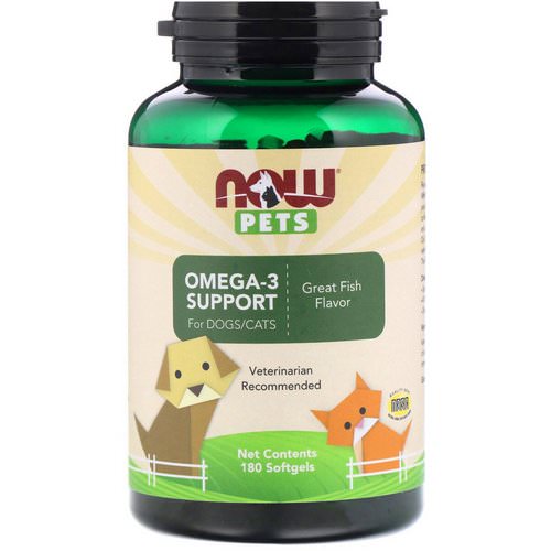 Now Foods, Pets, Omega-3 Support for Dogs/Cats, Great Fish Flavor, 180 Softgels Review