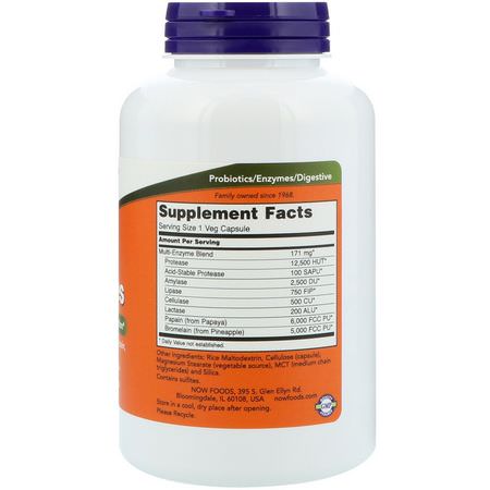Digestive Enzymer, Digestion, Supplements: Now Foods, Plant Enzymes, 240 Veg Capsules