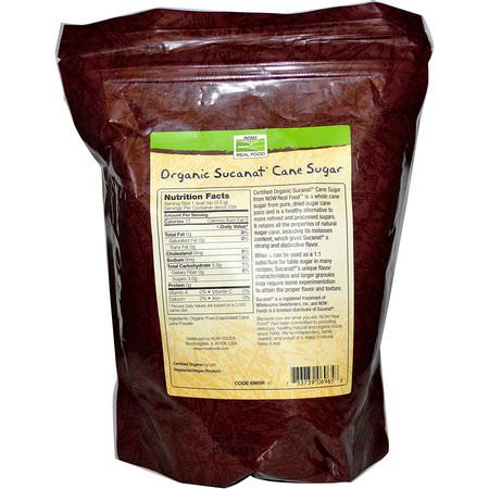 Sötningsmedel, Honung: Now Foods, Real Food, Certified Organic, Sucanat Cane Sugar, 2 lbs (907 g)