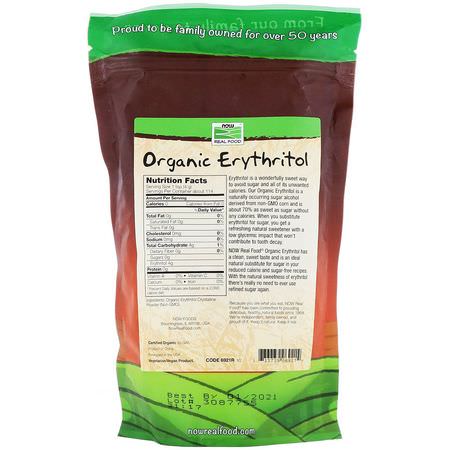 Erythritol, Sweeteners, Honey: Now Foods, Real Food, Organic Erythritol, 1 lb (454 g)