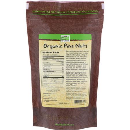 Frön, Nötter: Now Foods, Real Food, Organic, Pine Nuts, Raw, 8 oz (227 g)