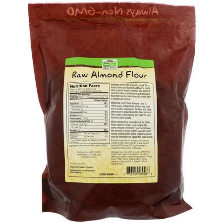 Mjöl, Mandelmjöl, Blandningar, Mjöl: Now Foods, Real Food, Raw Almond Flour, 22 oz (624 g)