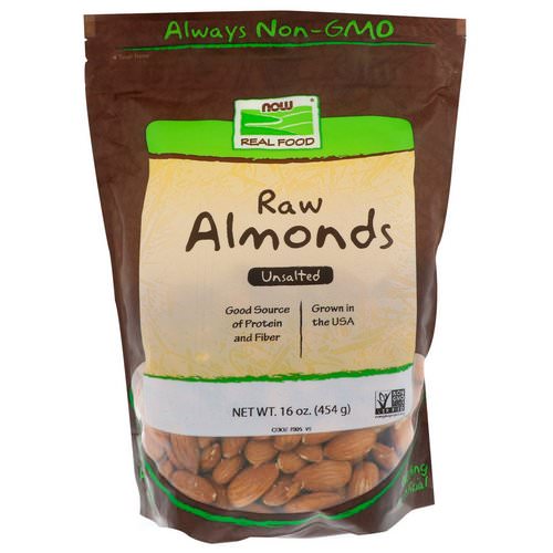 Now Foods, Real Food, Raw Almonds, Unsalted, 16 oz (454 g) Review