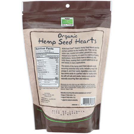 Hampfrön, Nötter: Now Foods, Real Foods, Organic Hemp Seed Hearts, 8 oz (227 g)