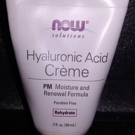 Now Foods Night Moisturizers Creams Hyaluronic Acid Serum Cream - Grädde, Hyaluronsyra-Serum, Nattfuktare, Krämer
