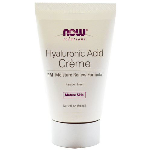 Now Foods, Solutions, Hyaluronic Acid Creme, PM Moisture Renew Formula, 2 fl oz (59 ml) Review