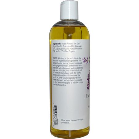 Massageolja, Massageoljor, Kropp, Bad: Now Foods, Solutions, Lavender Almond Massage Oil, 16 fl oz (473 ml)