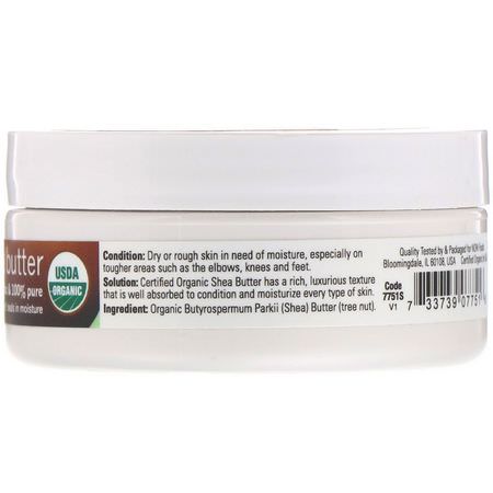 Body Butter, Bath: Now Foods, Solutions, Organic Shea Butter, 3 oz (85 g)