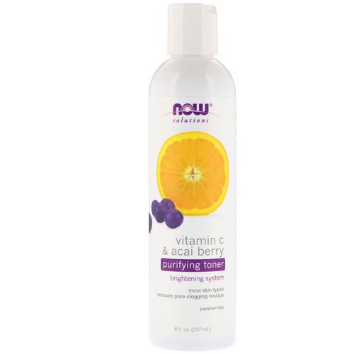 Now Foods, Solutions, Purifying Toner, Vitamin C & Acai Berry, 8 fl oz (237 ml) Review