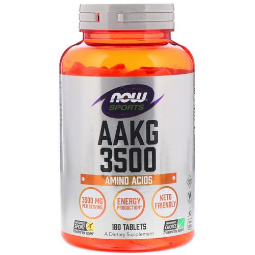 Now Foods, Sports, AAKG 3500, Amino Acids, 180 Tablets Review