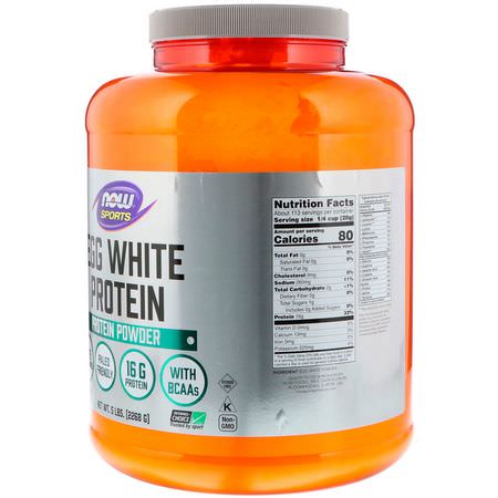 Äggprotein, Djurprotein, Sportnäring: Now Foods, Sports, Egg White Protein Powder, 5 lbs (2268 g)