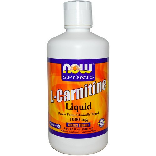 Now Foods, Sports, L-Carnitine Liquid, Citrus Flavor, 1000 mg, 32 fl oz (946 ml) Review