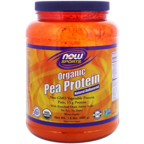 Now Foods, Sports, Organic Pea Protein, Natural Unflavored, 1.5 lbs (680 g) Review