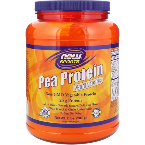 Now Foods, Sports, Pea Protein, Vanilla Toffee, 2 lbs (907 g) Review