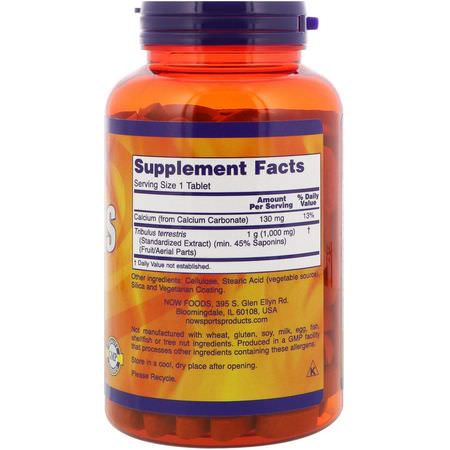 Tribulus, Homeopati, Örter: Now Foods, Sports, Tribulus, 1,000 mg, 180 Tablets