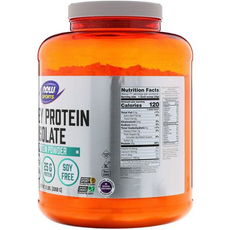 Vassleprotein, Idrottsnäring: Now Foods, Sports, Whey Protein Isolate, Creamy Vanilla, 5 lbs. (2268 g)