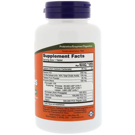 Digestive Enzymer, Digestion, Supplements: Now Foods, Super Enzymes, 90 Tablets