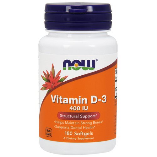Now Foods, Vitamin D-3, 400 IU, 180 Softgels Review