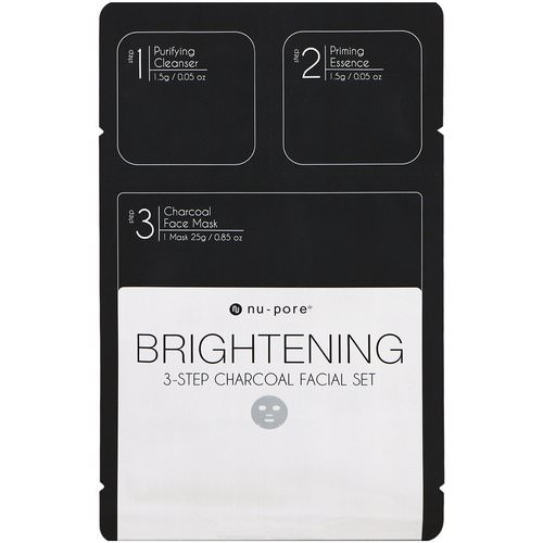 Nu-Pore, Brightening 3-Step Charcoal Facial Set, 1 Pack Review