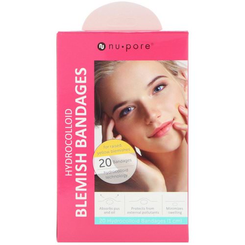 Nu-Pore, Hydrocolloid Blemish Bandages for Raised, Yellow Blemishes, 20 Bandages Review