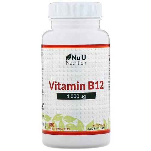 Nu U Nutrition, Vitamin B12, 1,000 µg, 180 Vegetarian Tablets Review