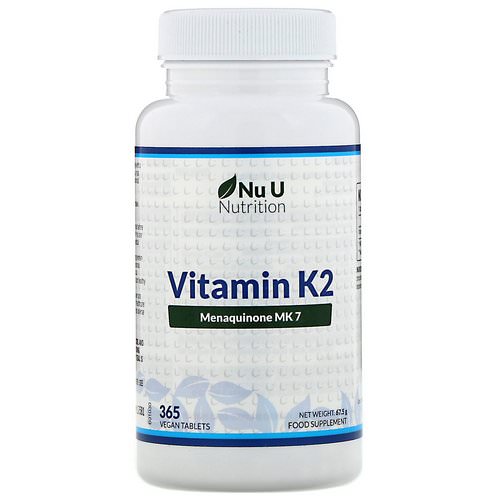 Nu U Nutrition, Vitamin K2, 365 Vegan Tablets Review