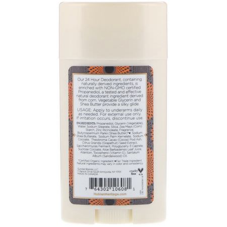 Deodorant, Bath: Nubian Heritage, 24 Hour Deodorant, African Black Soap, 2.25 oz (64 g)