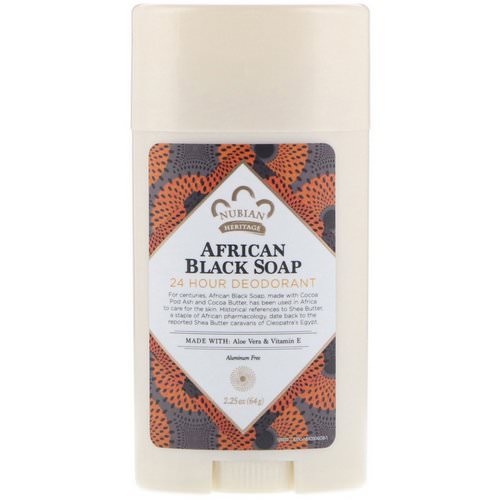 Nubian Heritage, 24 Hour Deodorant, African Black Soap, 2.25 oz (64 g) Review